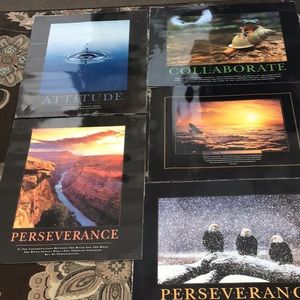 Set of 5 Successories Full Size Laminated Motivational Posters